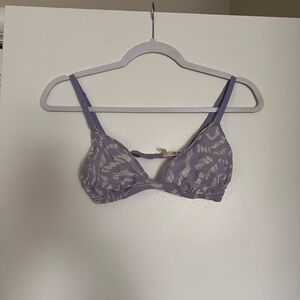 SKIMS Purple Printed Mesh Bralette - Women Intimates